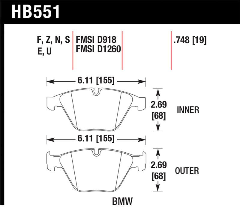 Hawk Performance Hawk 07-09 BMW 335d/335i/335xi / 08-09 328i/M3 DTC-70 Race Front Brake Pads