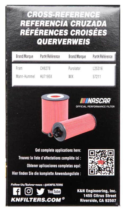 K&N Engineering K&N 2008 Porsche 911 3.6L/3.8L Cartridge Oil Filter