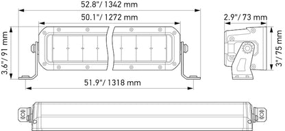 Hella Universal Black Magic 50in Tough Double Row Light Bar - Spot & Flood Light