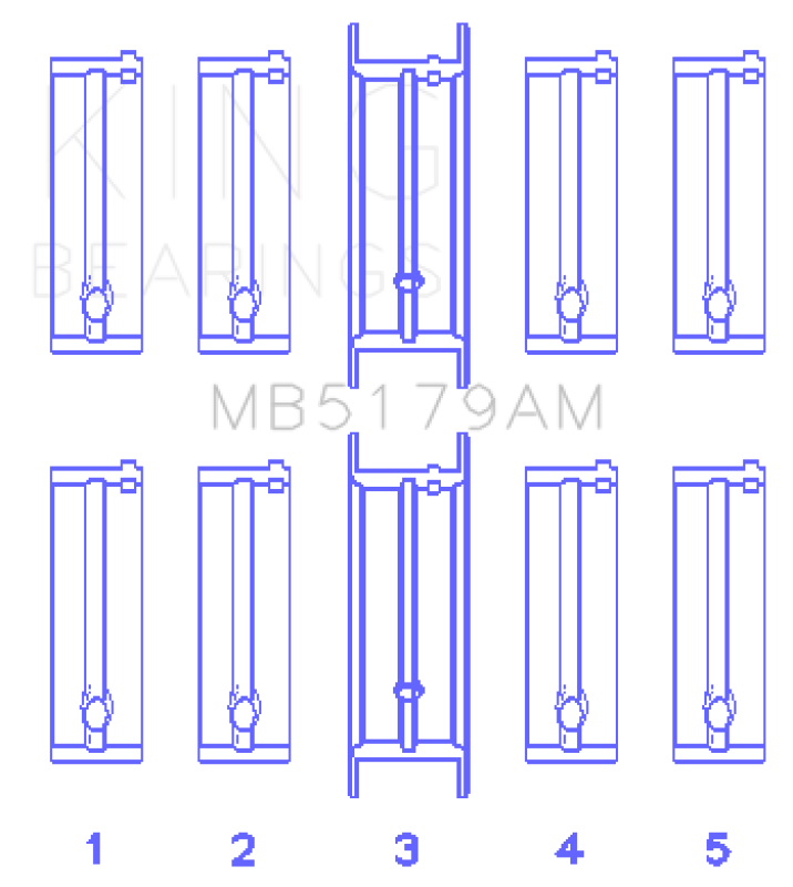 King Engine Bearings Daewoo/GM/Opel/Vauxhall (Size 0.75) Main Bearing Set