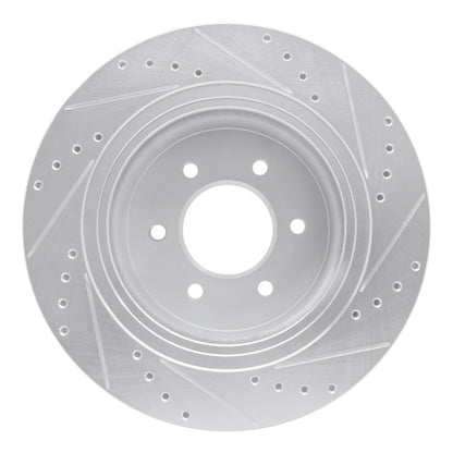 R1 Concepts R1 16-24 Nissan Titan XD Front Left Drilled & Slotted Silver Brake Rotor