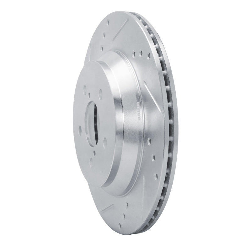 R1 Concepts R1 19-23 Subaru Crosstrek Rear Left Drilled & Slotted Silver Brake Rotor