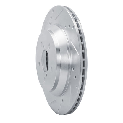 R1 Concepts R1 19-23 Subaru Crosstrek Rear Left Drilled & Slotted Silver Brake Rotor