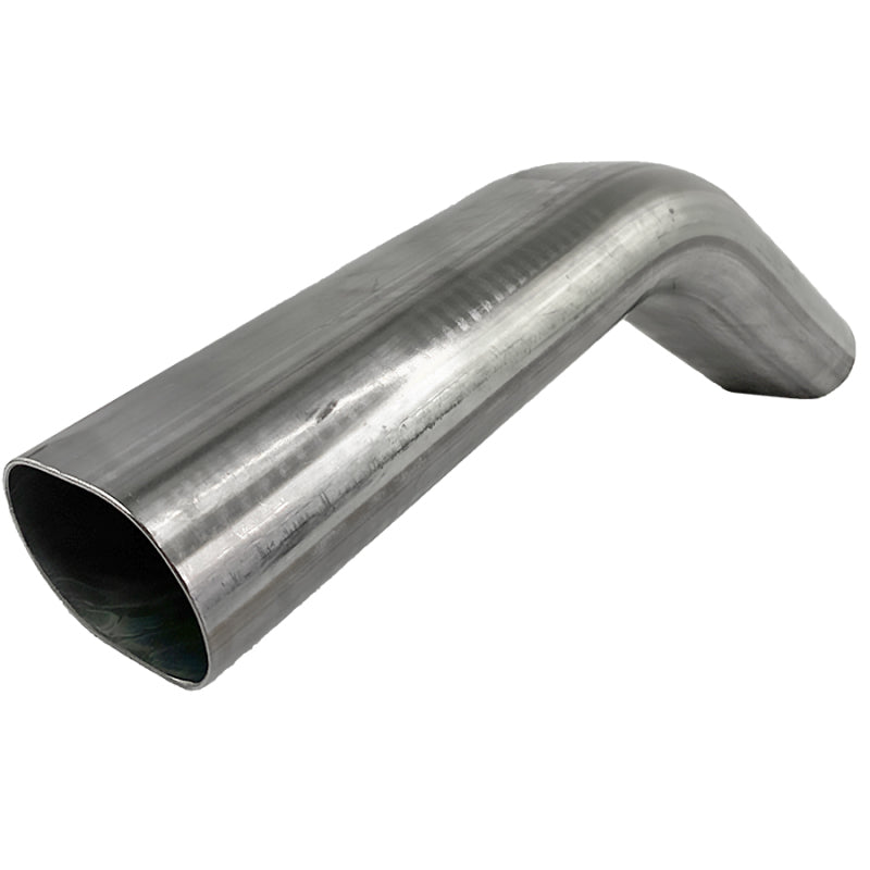 Granatelli Motor Sports Granatelli 3in Oval Stainless Steel Vertical Radius 45 Deg bend 4.5in Bend Radius Tubing
