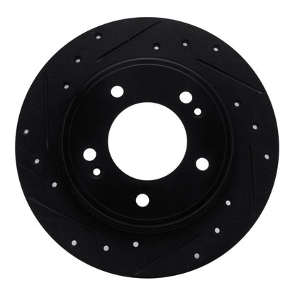 R1 Concepts R1 17-25 Hyundai Elantra GT Rear Left Drilled & Slotted Black Brake Rotor