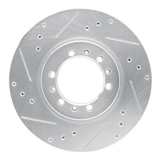 R1 Concepts R1 94-00 Mitsubishi Montero Front Left Drilled & Slotted Silver Brake Rotor