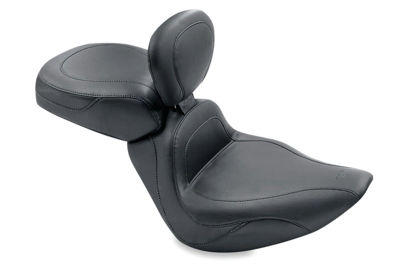Mustang Motorcycle Mustang 00-15 Harley Softail Standard Rear Tire Sport Touring Solo Seat w/Driver Backrest - Black