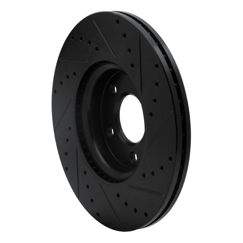 R1 Concepts R1 07-13 Mazda 3 Front Left Drilled & Slotted Black Brake Rotor