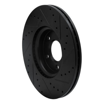 R1 Concepts R1 07-13 Mazda 3 Front Left Drilled & Slotted Black Brake Rotor