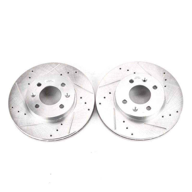PowerStop Power Stop 06-11 Hyundai Accent Front Evolution Drilled & Slotted Rotors - Pair