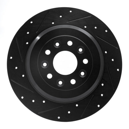 R1 Concepts R1 05-19 Ford Five Hundred Rear Left Drilled & Slotted Black Brake Rotor