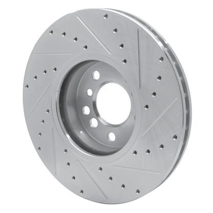 R1 Concepts R1 00-06 BMW X5 Front Left Drilled & Slotted Silver Brake Rotor