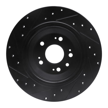 R1 Concepts R1 09-14 Acura TL Rear Right Drilled & Slotted Black Brake Rotor