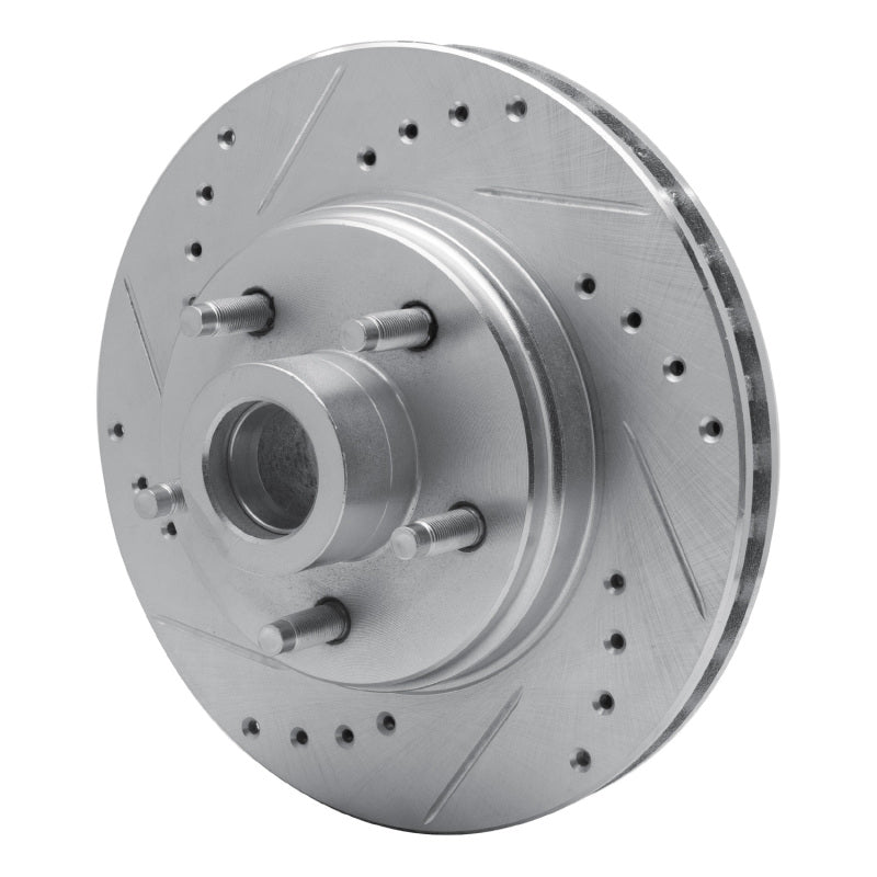 R1 Concepts R1 87-92 Lincoln Mark VII Front Left Drilled & Slotted Silver Brake Rotor