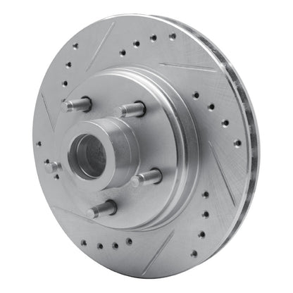 R1 Concepts R1 87-92 Lincoln Mark VII Front Left Drilled & Slotted Silver Brake Rotor