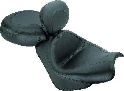 Mustang Motorcycle Mustang 02-08 Honda VTX1800 Retro, S, T Wide Touring 2PC Seat w/ Driver Backrest - Black