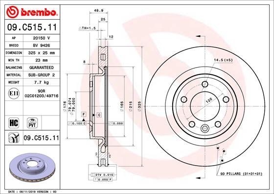 TOURMAX BCF-314 Disc Brake Caliper Repair Kit
