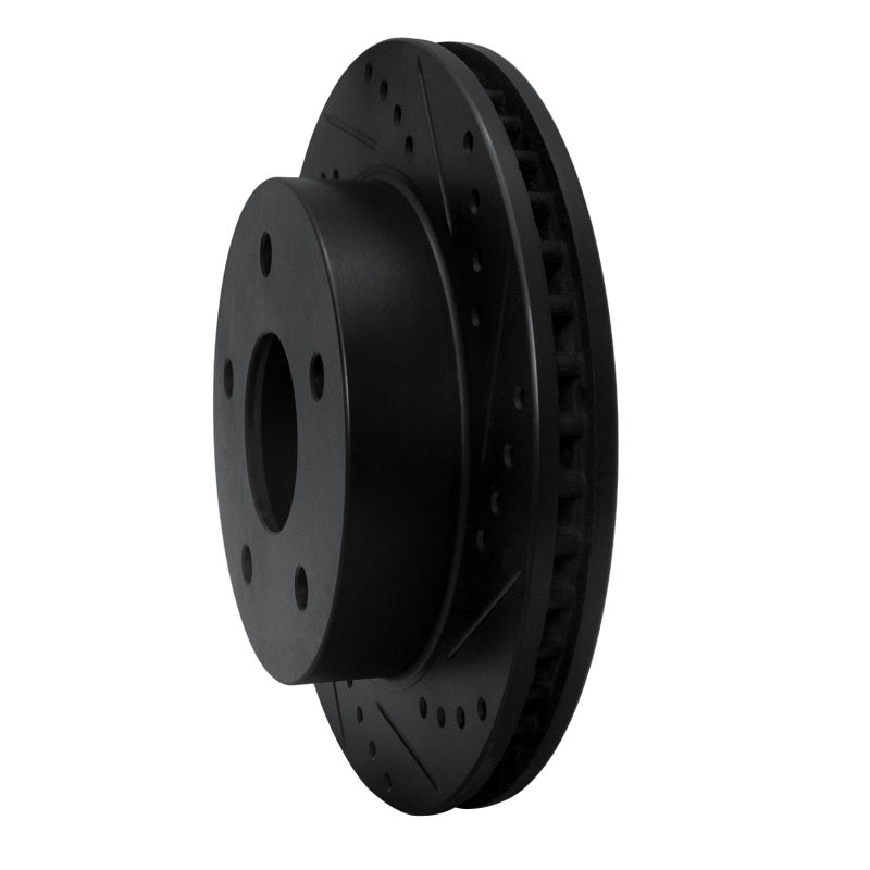 R1 Concepts R1 00-01 Dodge Ram 1500 Pickup Front Right Drilled & Slotted Black Brake Rotor