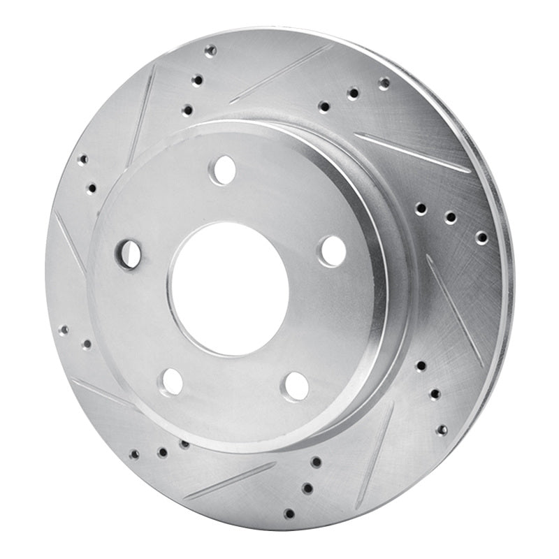 R1 Concepts R1 05-11 Dodge Dakota 4WD Front Left Drilled & Slotted Silver Brake Rotor