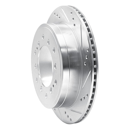 R1 Concepts R1 10-24 Lexus GX460 Rear Right Drilled & Slotted Silver Brake Rotor