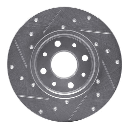 R1 Concepts R1 13-19 Fiat 500E Rear Right Drilled & Slotted Silver Brake Rotor