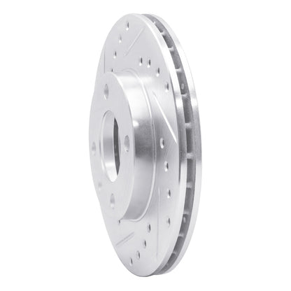 R1 Concepts R1 80-08 Audi 4000 Front Left Drilled & Slotted Silver Brake Rotor