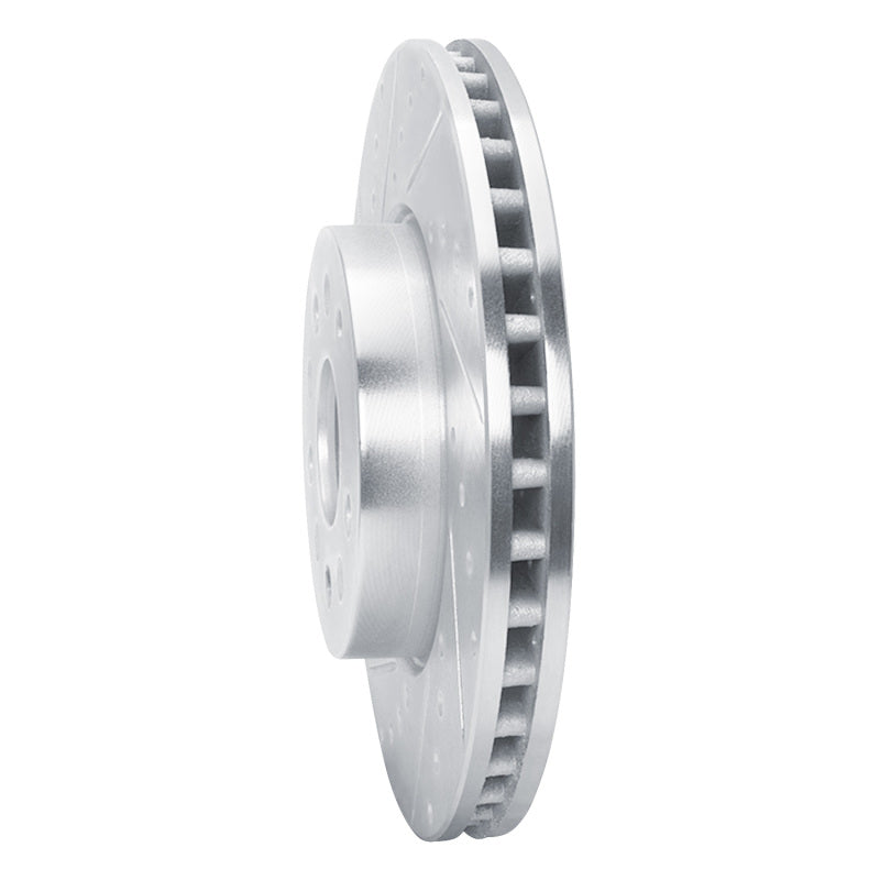 R1 Concepts R1 14-20 Cadillac CT6 Front Left Drilled & Slotted Silver Brake Rotor
