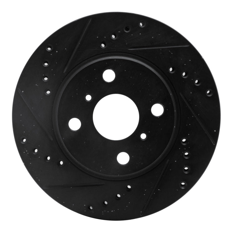 R1 Concepts R1 01-03 Toyota Prius Front Left Drilled & Slotted Black Brake Rotor