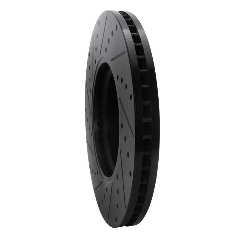 R1 Concepts R1 2011-2017 Audi A4 (USA/Canada) Front Right Drilled & Slotted Black Brake Rotor