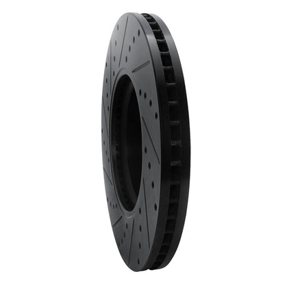 R1 Concepts R1 2011-2017 Audi A4 (USA/Canada) Front Right Drilled & Slotted Black Brake Rotor