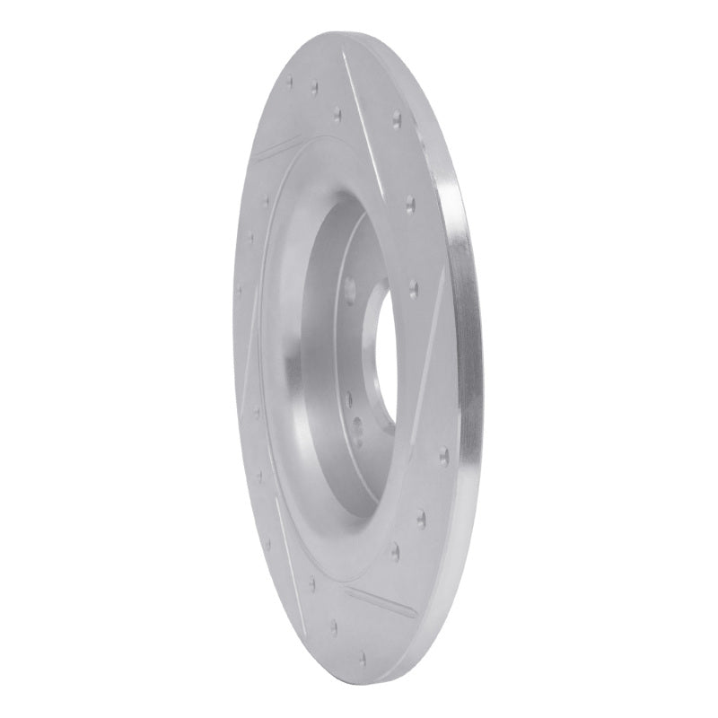 R1 Concepts R1 17-20 Honda Civic Coupe Rear Left Drilled & Slotted Silver Brake Rotor