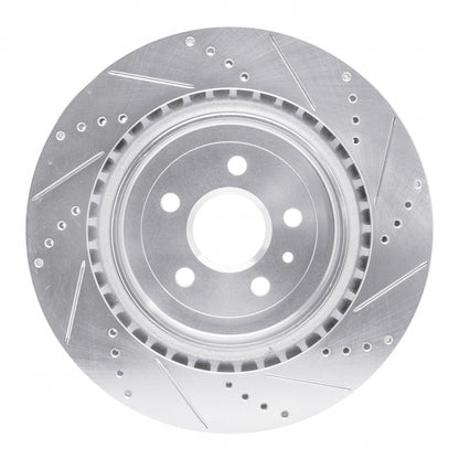 R1 Concepts R1 09-24 Cadillac CTS Rear Left Drilled & Slotted Silver Brake Rotor