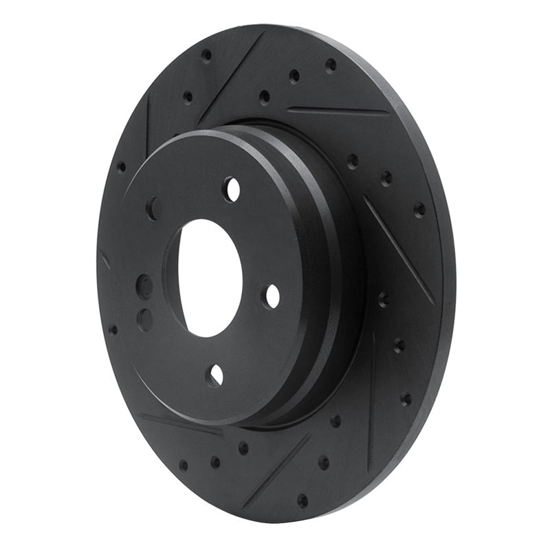 R1 Concepts R1 98-03 Mercedes-Benz E320 Rear Left Drilled & Slotted Black Brake Rotor