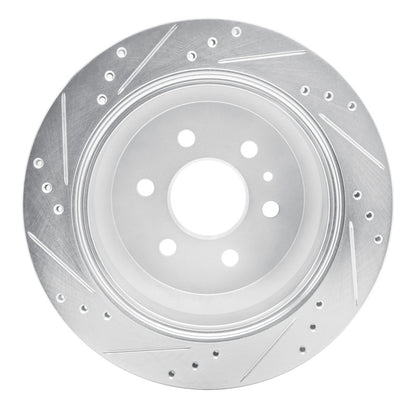 R1 Concepts R1 15-20 Chevrolet Colorado Rear Right Drilled & Slotted Silver Brake Rotor