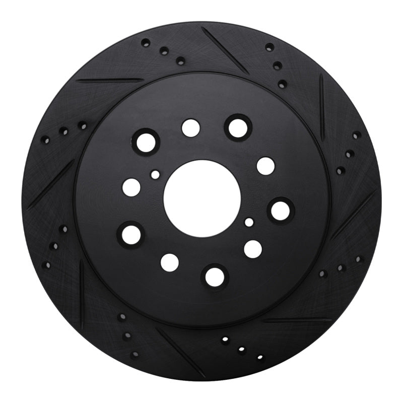 R1 Concepts R1 01-06 Lexus LS430 Rear Right Drilled & Slotted Black Brake Rotor