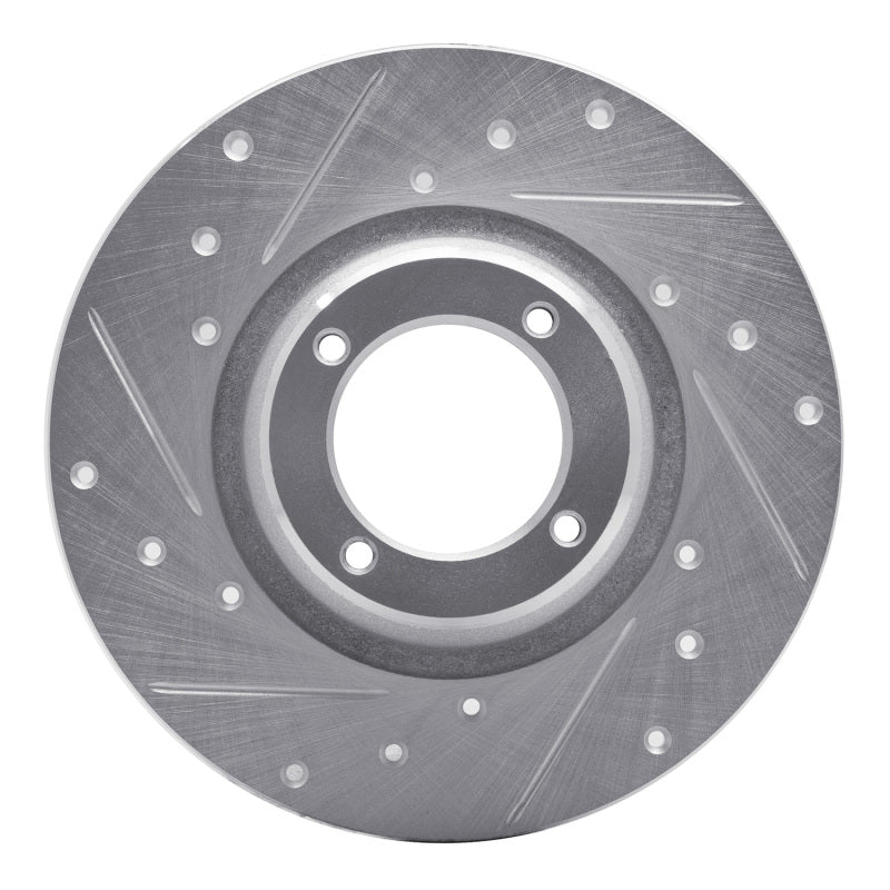 R1 Concepts R1 75-80 Triumph TR7 Front Left Drilled & Slotted Silver Brake Rotor