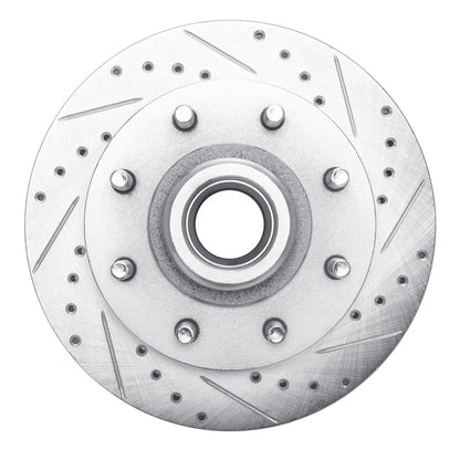 R1 Concepts R1 1988-1996 Chevrolet C3500 Front Right Drilled & Slotted Silver Brake Rotor