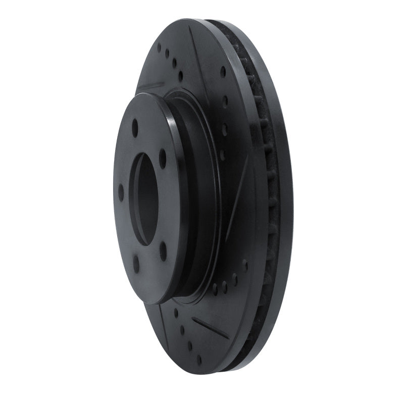 R1 Concepts R1 96-98 Mazda MPV Front Right Drilled & Slotted Black Brake Rotor