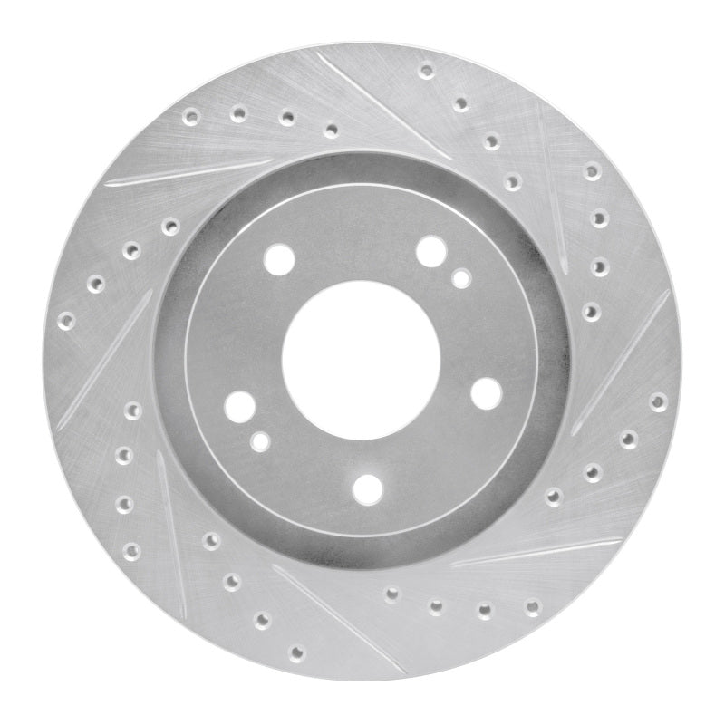 R1 Concepts R1 05-22 Mitsubishi Outlander PHEV Front Right Drilled & Slotted Silver Brake Rotor