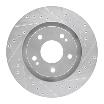 R1 Concepts R1 05-22 Mitsubishi Outlander PHEV Front Right Drilled & Slotted Silver Brake Rotor