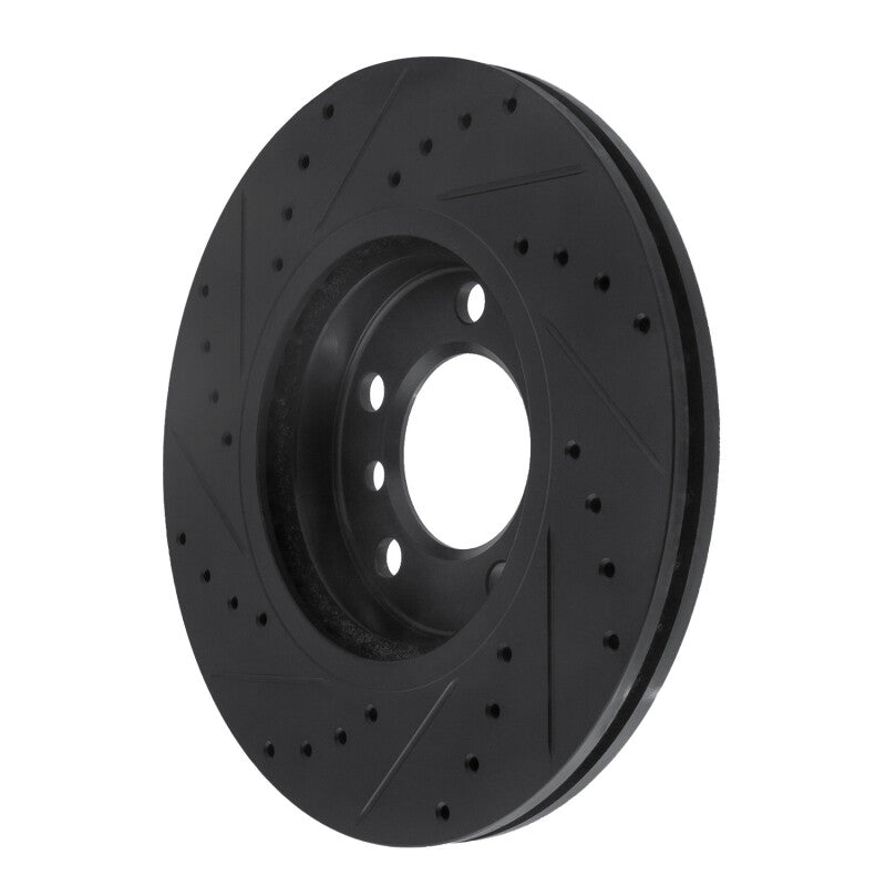 R1 Concepts R1 11-16 Mini Cooper Paceman Front Right Drilled & Slotted Black Brake Rotor