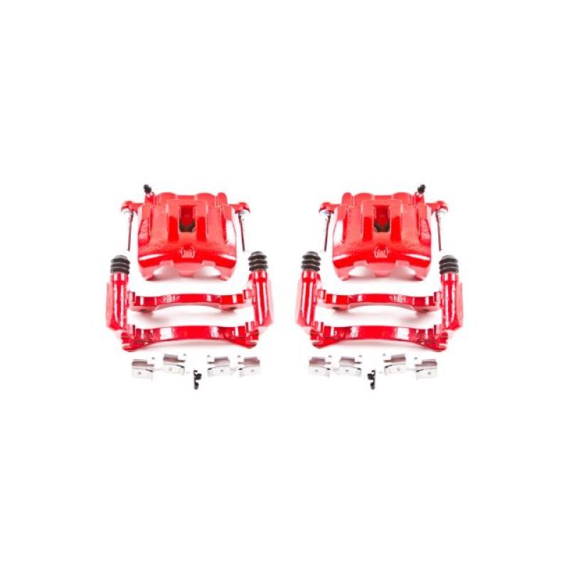 PowerStop Power Stop 99-04 Jeep Grand Cherokee Front Red Calipers w/Brackets - Pair