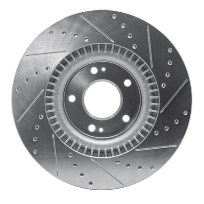 R1 Concepts R1 09-11 Hyundai Genesis Sedan Front Left Drilled & Slotted Silver Brake Rotor