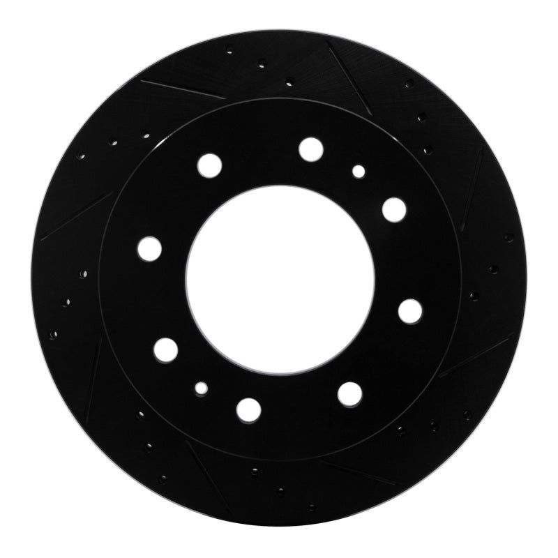 R1 Concepts R1 11-25 Chevrolet Silverado 3500 HD Rear Right Drilled & Slotted Black Brake Rotor