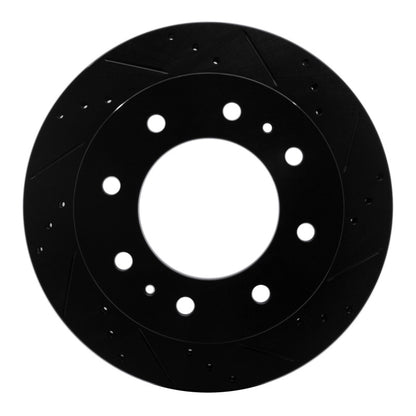 R1 Concepts R1 11-25 Chevrolet Silverado 3500 HD Rear Right Drilled & Slotted Black Brake Rotor