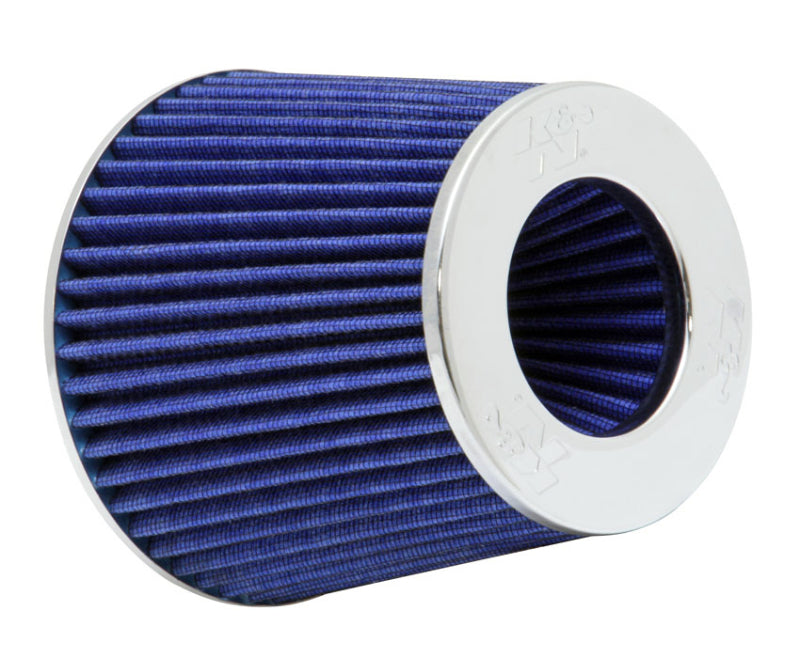 K&N Engineering K&N Universal Air Filter Chrome Round Tapered Blue - 4in Flange ID x 1.125in Flange Length x 5.5in H