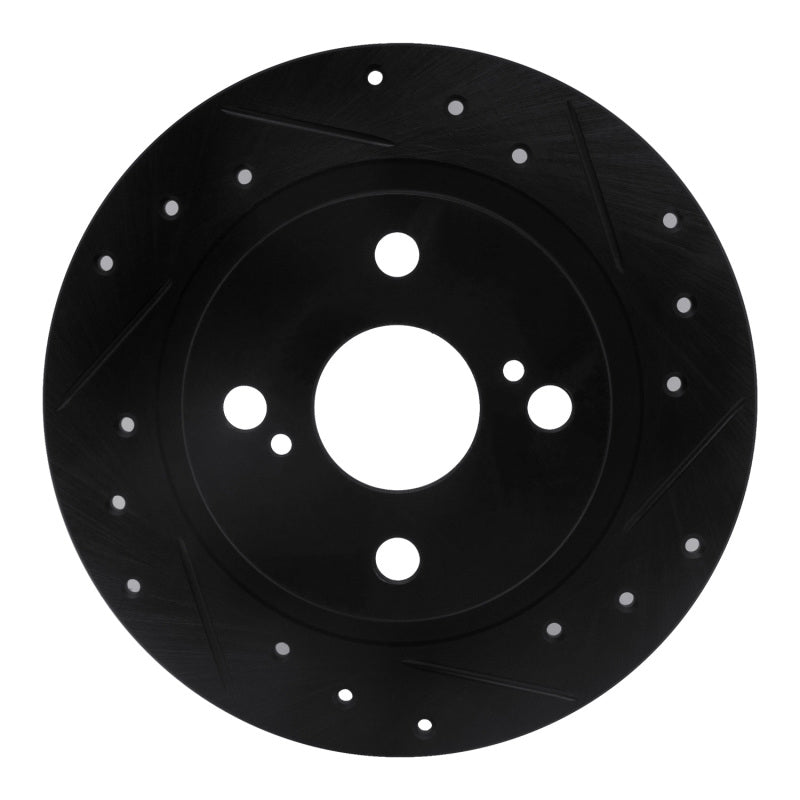 R1 Concepts R1 87-92 Chevrolet Nova Rear Right Drilled & Slotted Black Brake Rotor