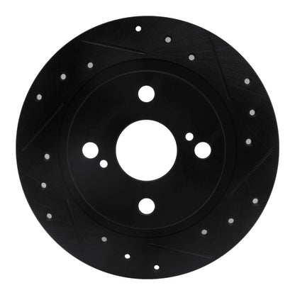 R1 Concepts R1 87-92 Chevrolet Nova Rear Right Drilled & Slotted Black Brake Rotor