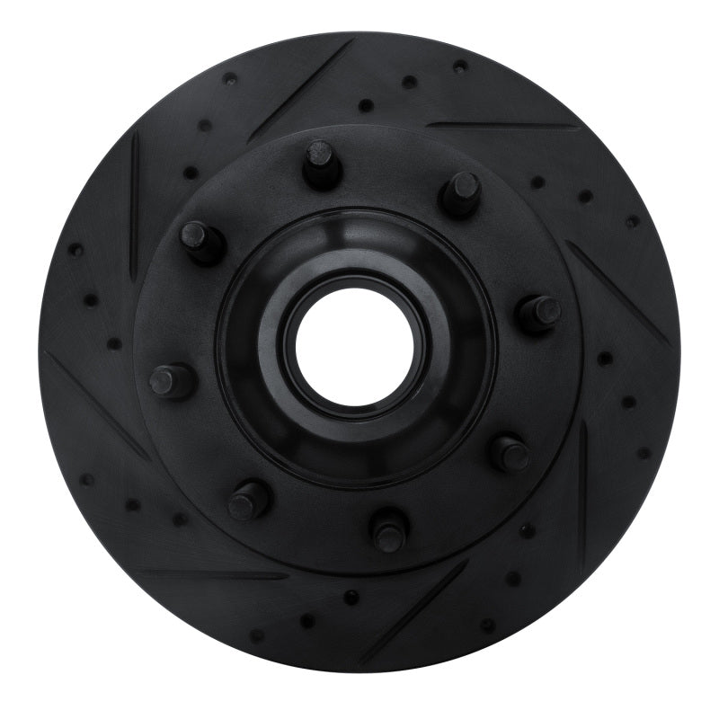 R1 Concepts R1 95-07 Ford E-350 Econoline Club Wagon Front Left Drilled & Slotted Black Brake Rotor