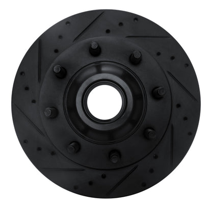 R1 Concepts R1 95-07 Ford E-350 Econoline Club Wagon Front Left Drilled & Slotted Black Brake Rotor